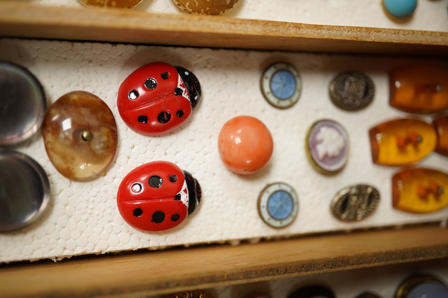 A collection of assorted early to mid 20th century buttons, largest 23mm;, Condition - good